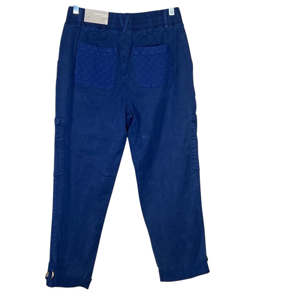 Soft Surroundings “Mira Vista Eyelet Crop Pants” in Patriot Blue Size Small NWT - Picture 8 of 15